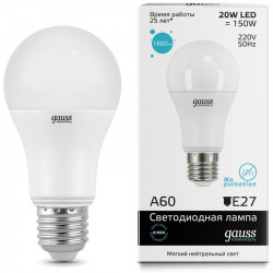 Лампа Gauss LED Elementary A60 20W E27 в ассортименте