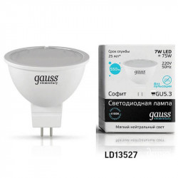 Лампа Gauss LED Elementary 7W MR16 GU5.3 4100K (10/100)