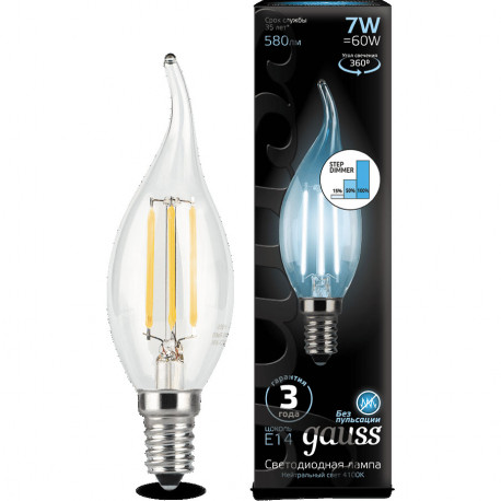 купить пермь Лампа Gauss LED Filament Candle tailed E14 7W