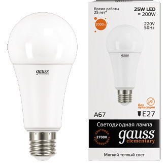 Лампа Gauss LED A67 25W E27 в ассортименте, в Перми